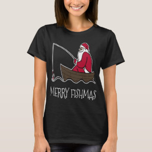 T-shirt Merry Fishmas Funny Pêche Père Noël Christmas Fish