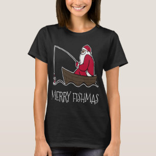 T-shirt Merry Fishmas Funny Pêche Père Noël Christmas Fish