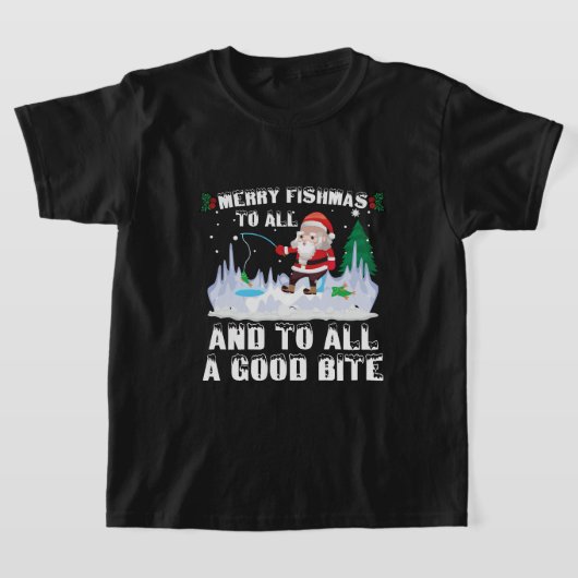 T-shirt Merry Fishmas Funny Pêcheur de poisson Xmas (Poser)