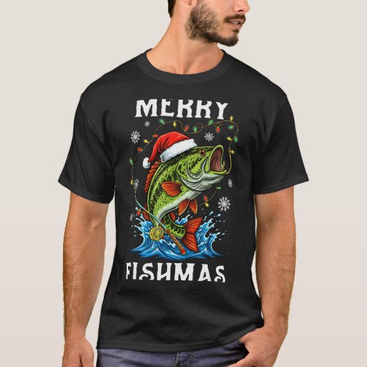 T-shirt Merry Fishmas Santa Fishing Lovers Funny Fisherman (Devant)
