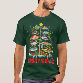 T-shirt Merry Fishmas Tree Funky Christmas Lights Fish Fis