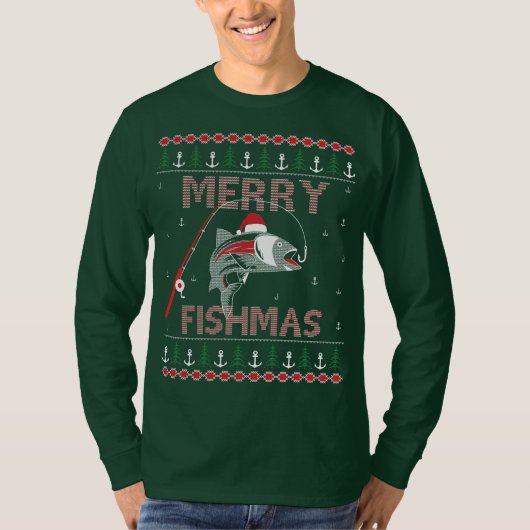 T-shirt Merry Fishmas Vilain Noël HoHoHo.. (Devant)