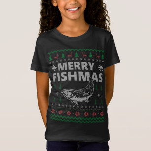 T-Shirt Merry Fishmas Vilain Pyjama Costume de Noël Fishma