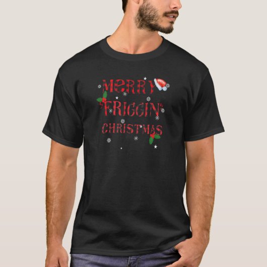 T-shirt Merry Friggin Christmas Christmas pyjama buffalo P (Devant)