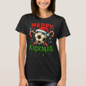 T-shirt Merry Kickmas Soccer Christmas Candy Cane Ice Crea (Devant)