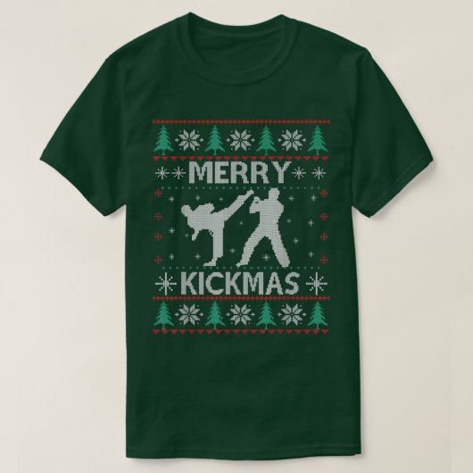 T-shirt Merry Kickmas Taekwondo Christmas Ugly Sweater Xma (Design devant)