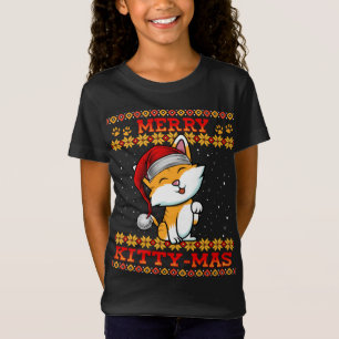 T-Shirt Merry Kitty Mas Cute Kitten Chat Dame de Noël Hol