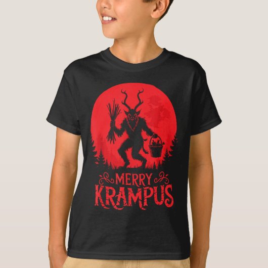 T-shirt Merry Krampus Christmas Xmas Horror Ugly Sweater E (Devant)
