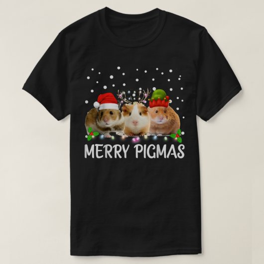 T-shirt Merry Pigmas Funny Guinea Pig Christmas Santa (Design devant)