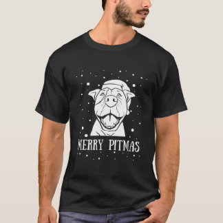 T-shirt Merry Pitma Pitbull Santa Claus Dog Pittie Christ