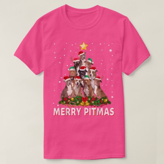 T-shirt Merry Pitmas Pitbull Dog Ugly Christmas Sweater Tr (Design devant)