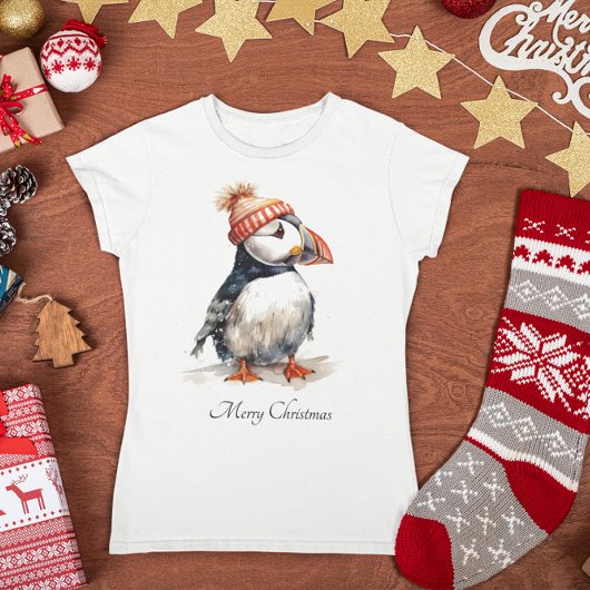 T-shirt Merry Puffin, personnalisé