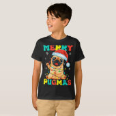 T-shirt Merry Pugmas Pug Christmas Santa Pug Xmas Lights D (Devant entier)