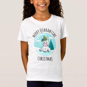 T-Shirt Merry Quarantine Noël Unicorne