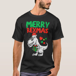 T-shirt Merry Rexmas Santa Trex Dino Tout-Petits Garçons N
