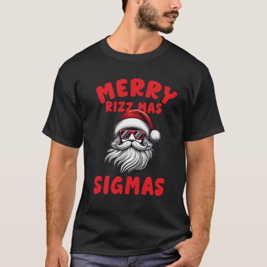 T-shirt Merry Rizz Mas Sigmas, Joyeux Noël (Devant)