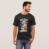 T-shirt Merry Sharkmas Funny Shark Santa Claus Candy Cane  (Devant entier)