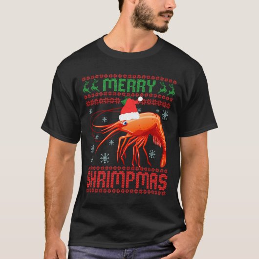 T-shirt Merry Shrimpmas Funny Shrimp Ugly Christmas Sweate (Devant)