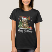 T-shirt Merry Slothmas Funny Sloth Christmas Tree Lights X (Devant)