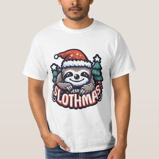T-shirt MERRY SLOTHMAS gift (Devant)