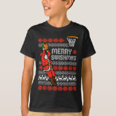 T-shirt Merry Swishmas Basketball Ugly Christmas Xmas Men (Devant)