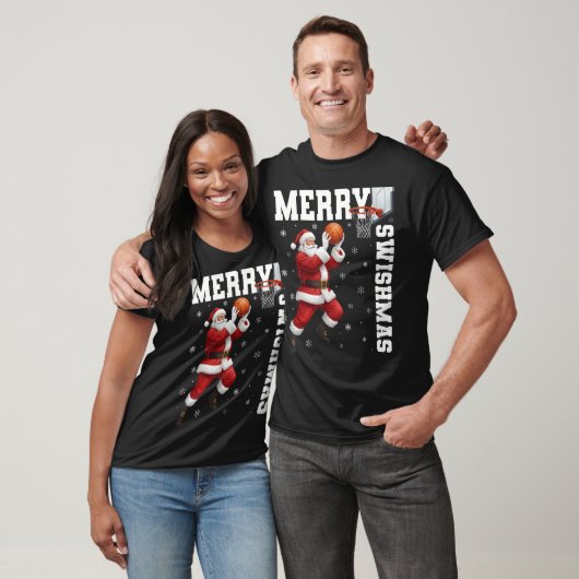 T-shirt Merry Swishmas Sport Christmas Basketball Xmas Men (Unisexe)