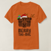 T-shirt Merry TikiMas Christmas , Santa Hat Tiki Tee (Design devant)