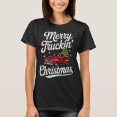 T-shirt Merry Truckin' Christmas Buffalo Plaid Clic Ck Up (Devant)