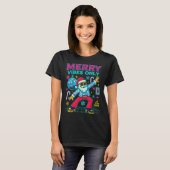 T-shirt Merry Vibes Only Santa Christmas Disco Retro 70s 8 (Devant entier)