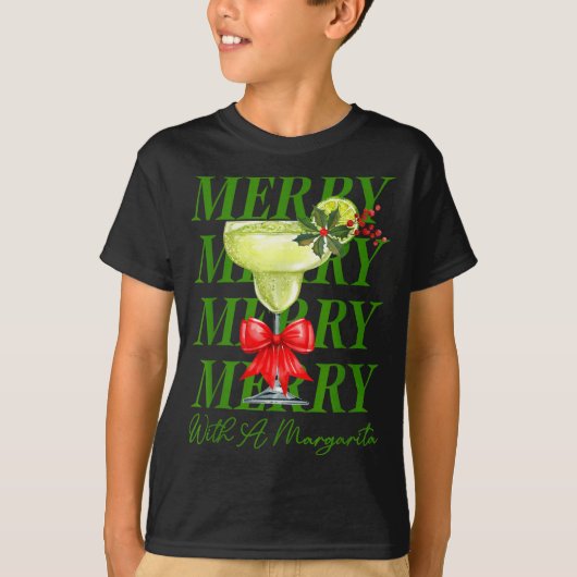T-shirt Merry With A Margarita Christmas Drinking Margarit (Devant)