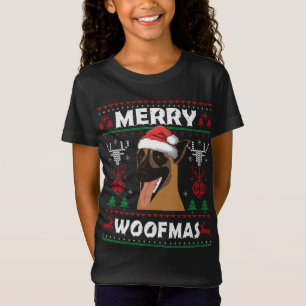 T-Shirt Merry Woofmas Amoureux des chiens de Noël Malinois