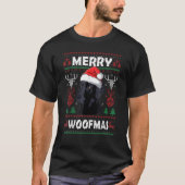 T-shirt Merry Woofmas Black Lab Noël Chien Noël Noël Noël  (Devant)
