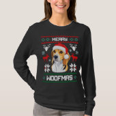 T-shirt Merry Woofmas, chien Beagle (Devant)
