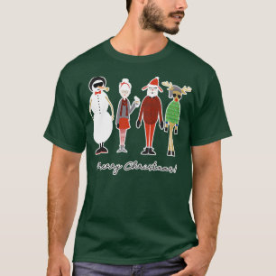 T-shirt Merry Xmas Hipster Cute Père Noël Mme.