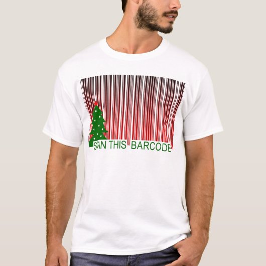 T-shirt MERRY XMAS : scanner ce code barre (Devant)