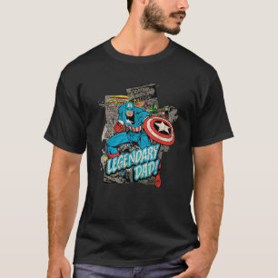 T-shirt Mervel Capitaine Amérique Légendaire Père Fête des