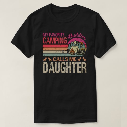 T-shirt Mes Amies De Camping Préférées Appelez-Moi Fille V (Design devant)