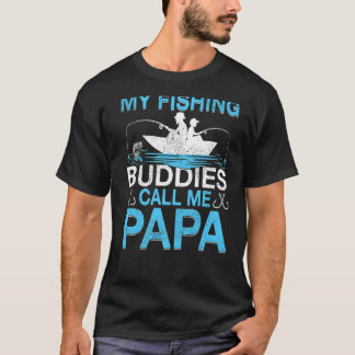 T-shirt Mes amis de pêche appellent Papa père de pêche