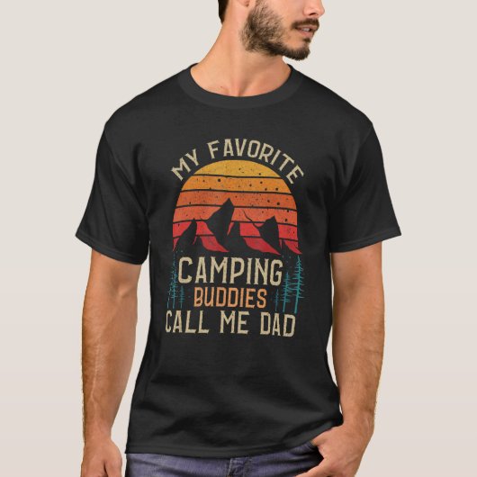 T-shirt Mes Amoureux De Camping Préférés M'Appelez Papa Pè (Devant)