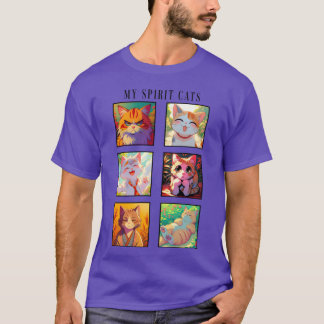 T-shirt Mes chats d'esprit drôle famille d'anime