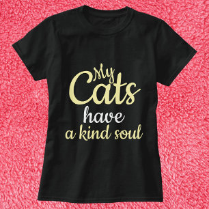 T-shirt Mes Chats Ont Une Âme Genre Personnalisée Funny Bl
