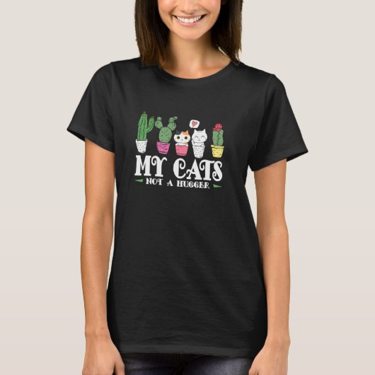 T-shirt Mes Chats Pas Un Gros Cute Cat Cactus Kit Succulen (Devant)