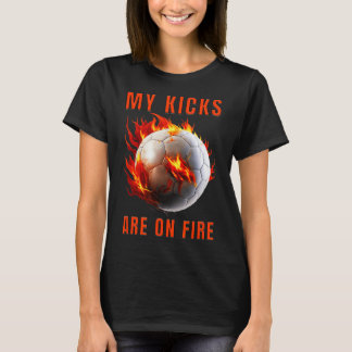 T-shirt Mes chaussures sont en feu Design de football