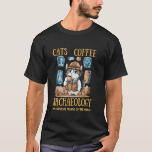 T-shirt MES CHOSES PRÉFÉRÉES Chats, Café & Archéologie
