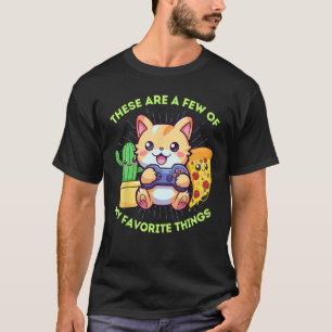 T-shirt Mes choses préférées Chats Jeux Plantes Pizza &