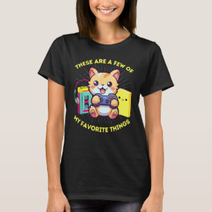 T-shirt Mes choses préférées Jeux Chats Lecture de livres