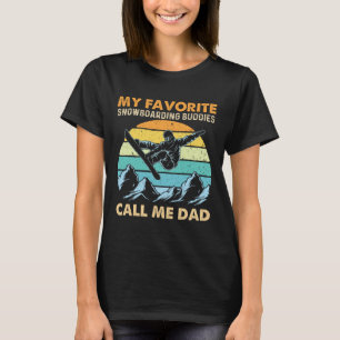 T-shirt Mes copains préférés de snowboard Call Me Papa - S