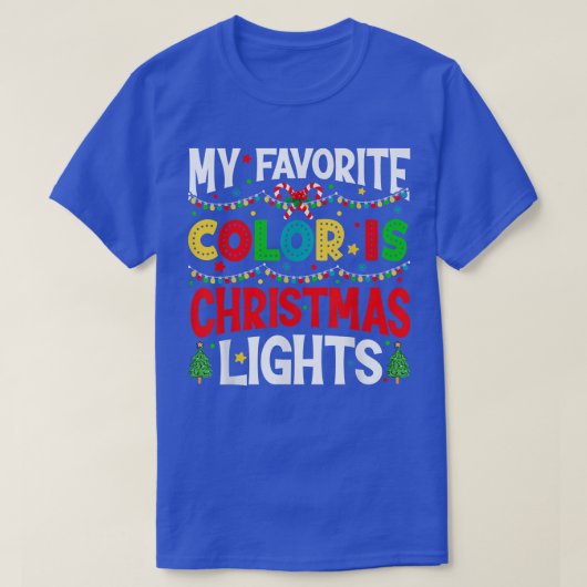 T-shirt Mes couleurs préférées Lumières de Noël Pyjama Xma (Design devant)