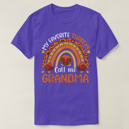 T-shirt Mes Dindons Favoris M'Appelent Grandma Thanksgivin (Design devant)