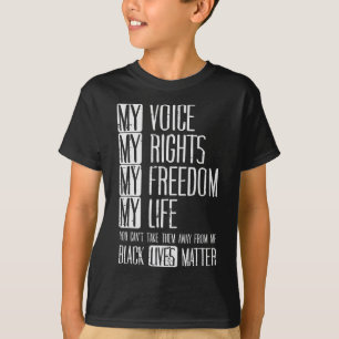 T-shirt Mes droits Liberté Vie Noire Vit Problème Blm Gif
